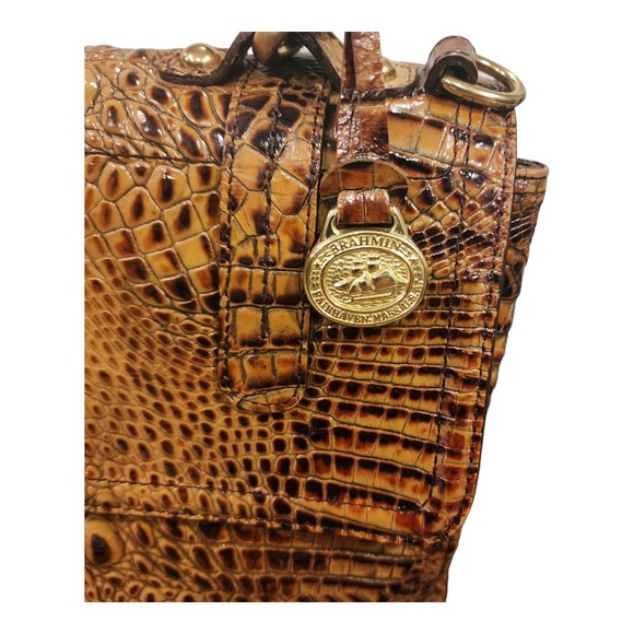 SOLD! BRAHMIN Toasted Almond Melbourne Satchel with chain shoulder strap - Picture 15 of 16